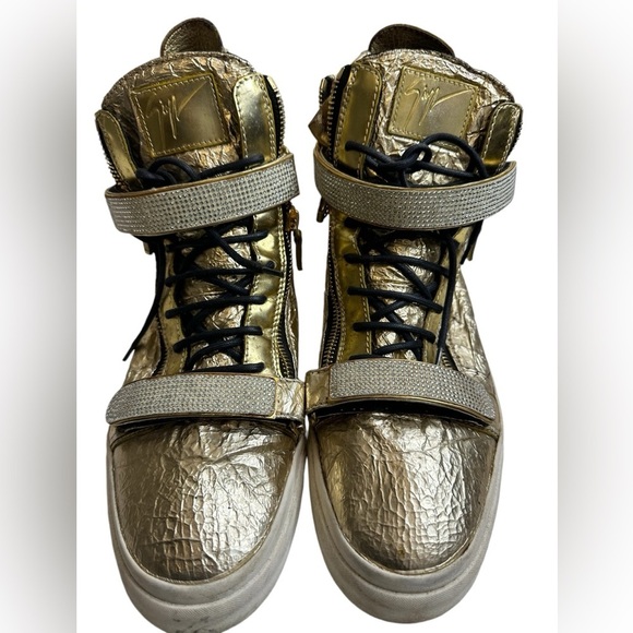 Giuseppe Zanotti gold Metallic Leather High-Top Sneakers ($1,090) main image 16